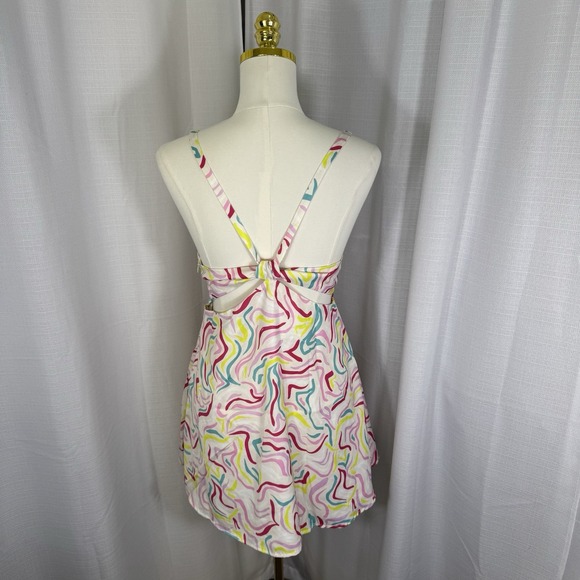 NEW For Love & Lemons Palmer Mini Dress Y2K Party Retro Satin Swirl Cut Out Sz M - Picture 7 of 15